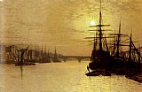 John Atkinson Grimshaw Famous Paintings - The Thames Below London Bridge